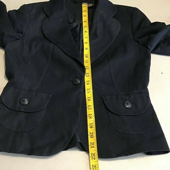 Essentials By ABS Womens One Button Suit Jacket Notch Collar Casual Black Size S - Picture 8 of 8